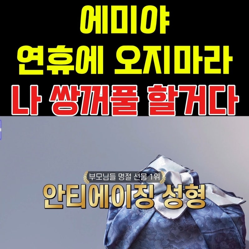 이번 명절 선물은 며느리 몰래 젊어지는 중년성형으로 하세요